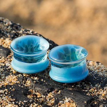 Blue ocean plug earrings body piercing