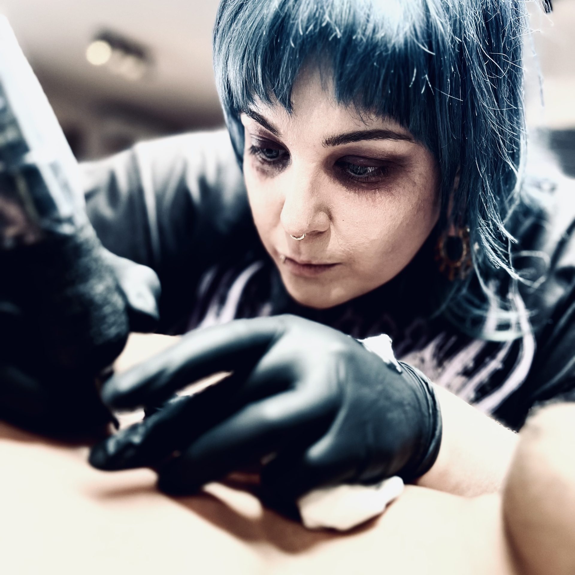 Tattoo artist Megan at Anchored Arts tattoo parlour